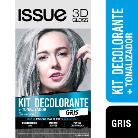 Imagen de ISSUE KIT DECOLORANTE + TONALIZADOR GRIS